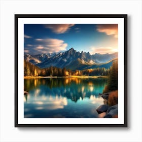 Sunset In The Mountains 128 Art Print