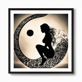 Yin Yang Woman Art Print