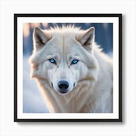 White wolf portrait Art Print