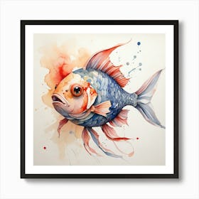 Fish Watercolor Painting Art Print