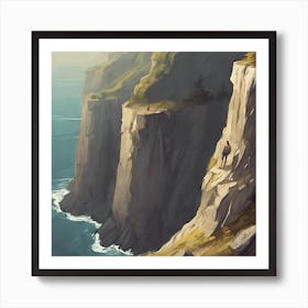 The Cliff Illustration 2 Art Print