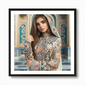 Beautiful Muslim Girl In Islamic Dress Art Print