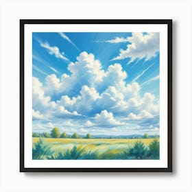 Bright Sky Blue Canvas Art Print