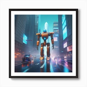 Robot In The City 53 Art Print