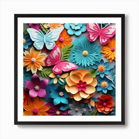 Paper Flowers 30 Art Print