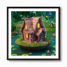 Fairy House On A Pond Art Print