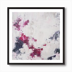 Neutral And Pink Abstract 1 Square Art Print