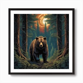 Bear In The Woods 19 Art Print