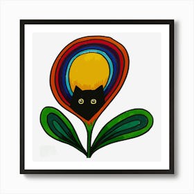 Cat In Flower Art Print