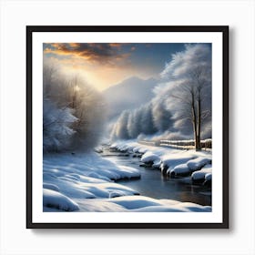 Winter Landscape Painting 3 Art Print