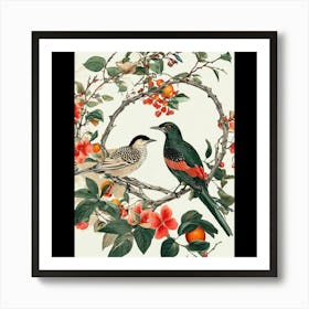 Birds On A Branch Art Print