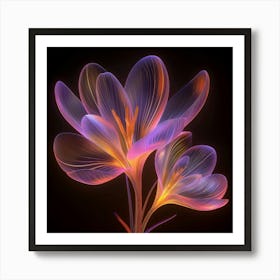 Glowing Crocus Flower Art Print