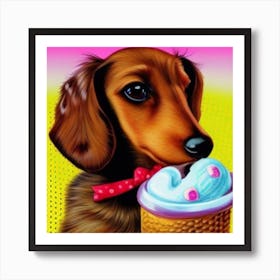 Dachshund Ice Cream Art Print