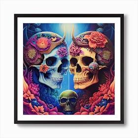 Two skulls United Art Print