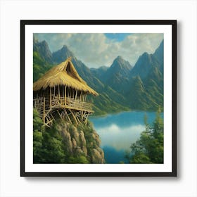 Hut In The Mountains Art Print