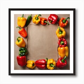 Frame Created From Bell Pepper On Edges And Nothing In Middle (17) Art Print