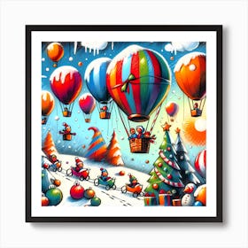 Super Kids Creativity:Christmas Hot Air Balloons Art Print