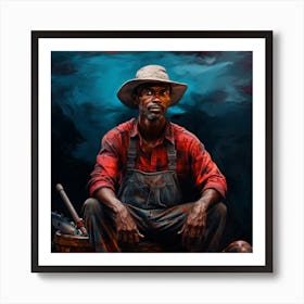 Man With A Shovel Art Print