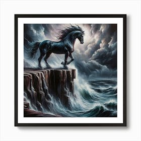 Horse On The Cliff 7 Art Print