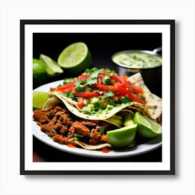 Spicy Savory Tortilla Salsa Guacamole Cilantro Lime Beans Cheese Fillings Sauces Corn C (3) Art Print