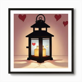 Valentine'S Day Lantern 2 Art Print