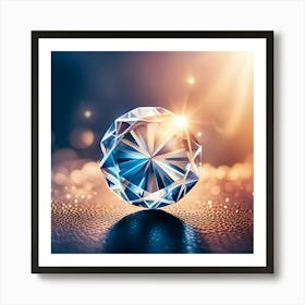 Diamond On A Black Background Art Print