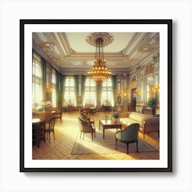 interior of a luxurious apartment in Berlin 1910 Art Print