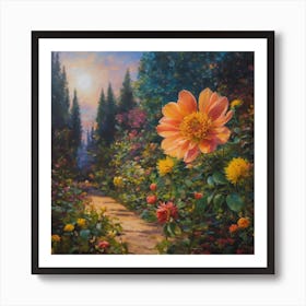 Dahlia Garden Art Print