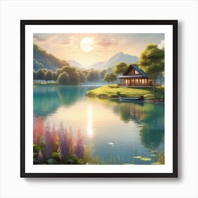 House On The Lake 5 Art Print
