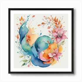 Watercolor Flower Painting 1 Art Print