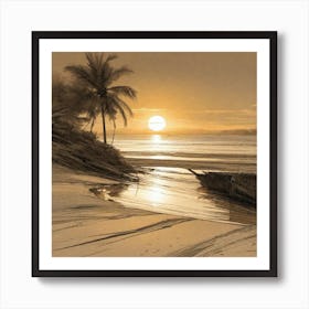 Sunset On The Beach 764 Art Print