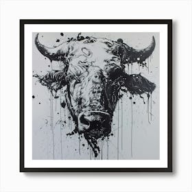 Bull Head 3 Art Print