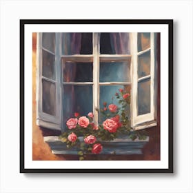 Roses In The Window Art Print