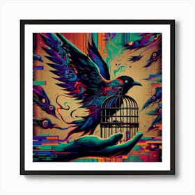 Bird In Cage Art Print