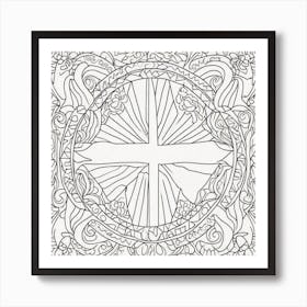 Cross Coloring Page Art Print