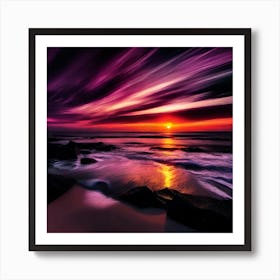 Sunset Over The Ocean 260 Art Print