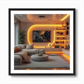 Futuristic Living Room 1 Art Print