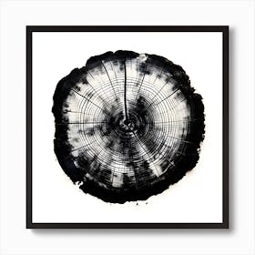 Tree Rings Abstraction in Black and White No. 2 Art Print