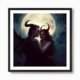 A night of Passion Lucifer & Lilith Art Print