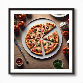 Pizza On A Plate 6 Art Print