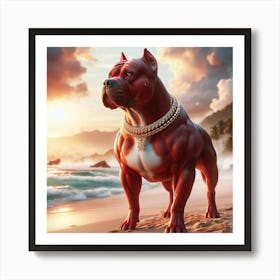 Dog On The Beach Poster