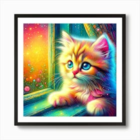 Feline Cat Creative Artwork Illustration 144 Art Print