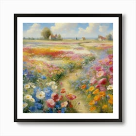 Bloemenzee Dutch For Sea Of Flowers Fields Of Flowers In A Dreamlike State With Swirling 12 Art Print