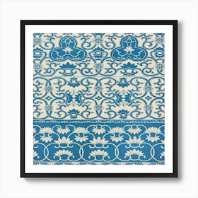 Chinese Blue And White Print Art Print