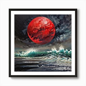 The moon became as blood Art Print