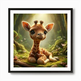 Baby Giraffe Art Print