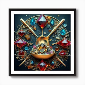 Logo made of gemstones extracted with a tablespoon. 15 Art Print