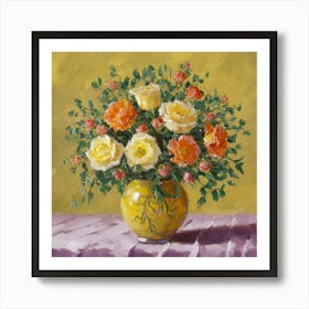 Roses In A Vase 6 Art Print