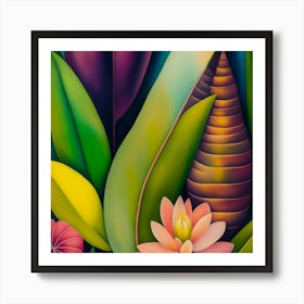 Tropical Flowers 1 Art Print