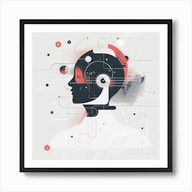 Abstract Portrait Of A Man Art Print